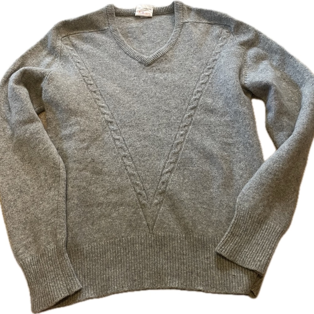 Gray 100% Lambswool Sweater